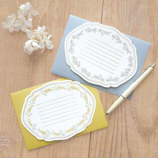 【新製品】花の装飾と金の箔押しをあしらった上品なレターセット