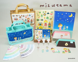 【新製品】サンスター文具がmizutamaさんと初コラボ♡限定オリジナル柄文具