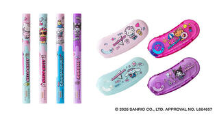 【新製品】サンリオキャラデザインの限定携帯はさみ＆テープのり